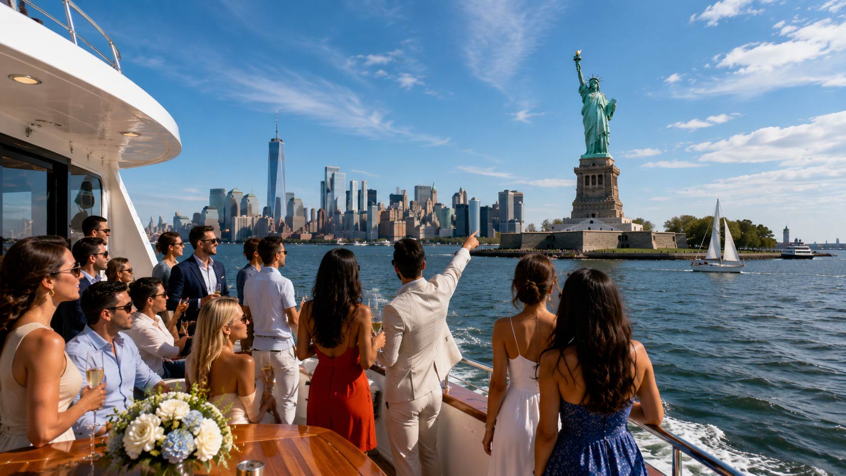 New York Harbor yacht charter route