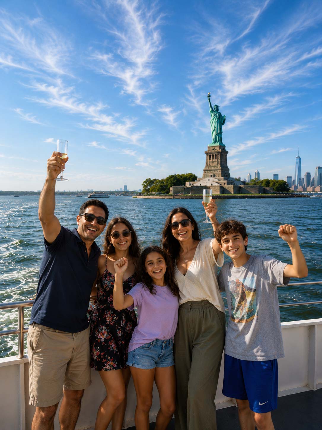 Birthday party on New York Harbor
